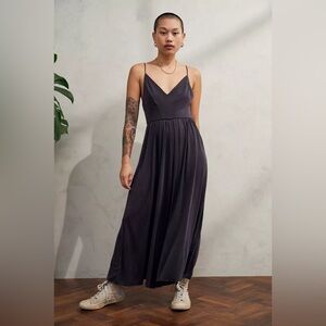 Urban Outfitters Black Molly Cupro Culotte Jumpsuit